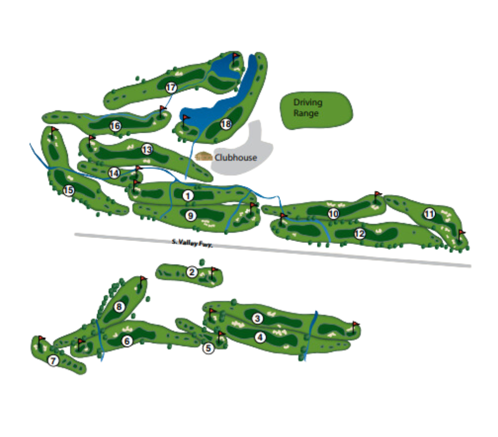 Tournament course map for Coyote Creek Golf Club