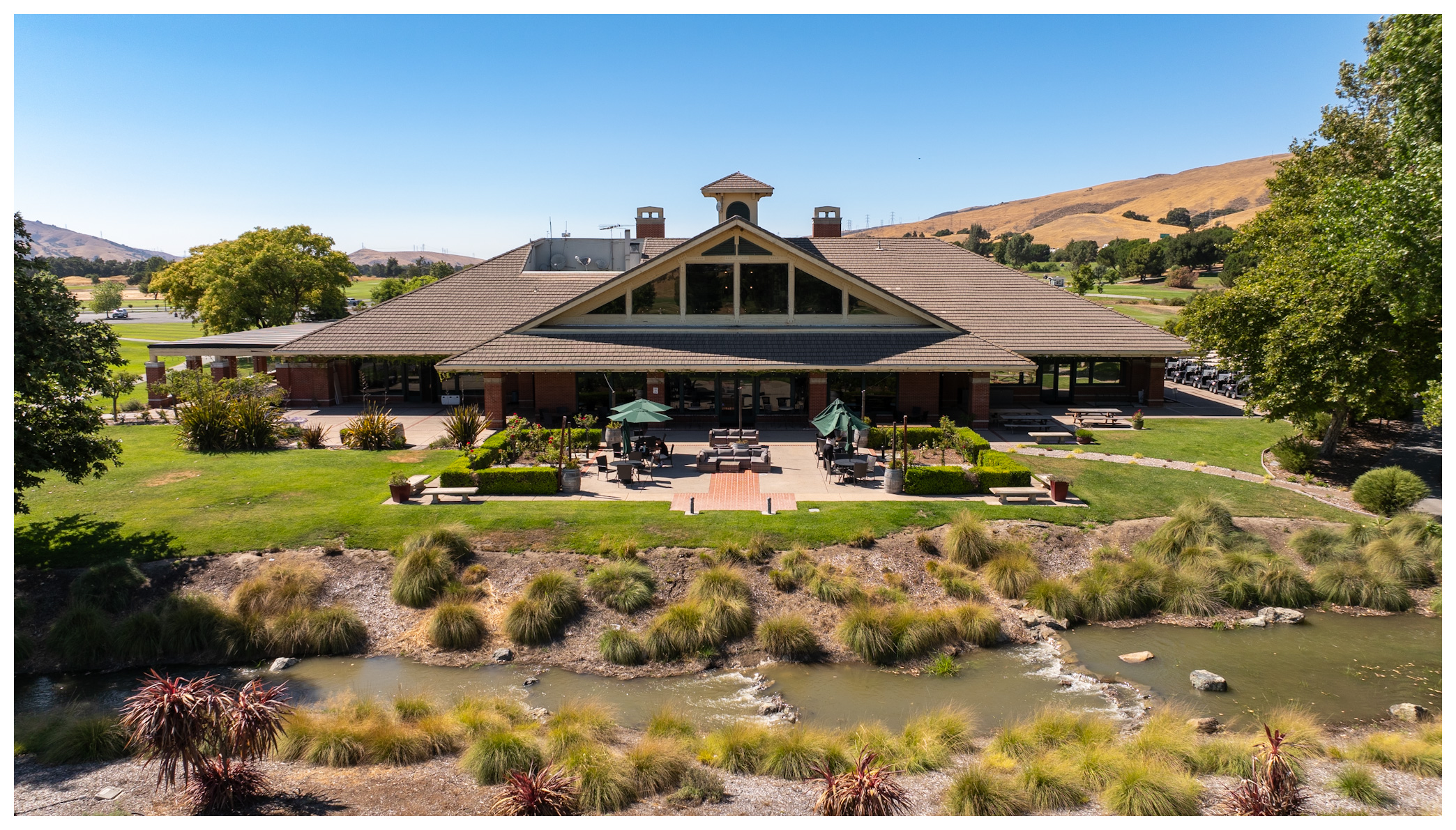 Coyote Creek Golf Club clubhouse exterior in Morgan Hill
